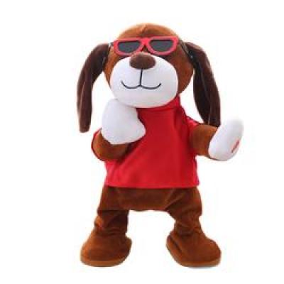 Amazon Wholesale recording playback dancing plush toys electric dog doll children gifts musical plush walking dog toy
